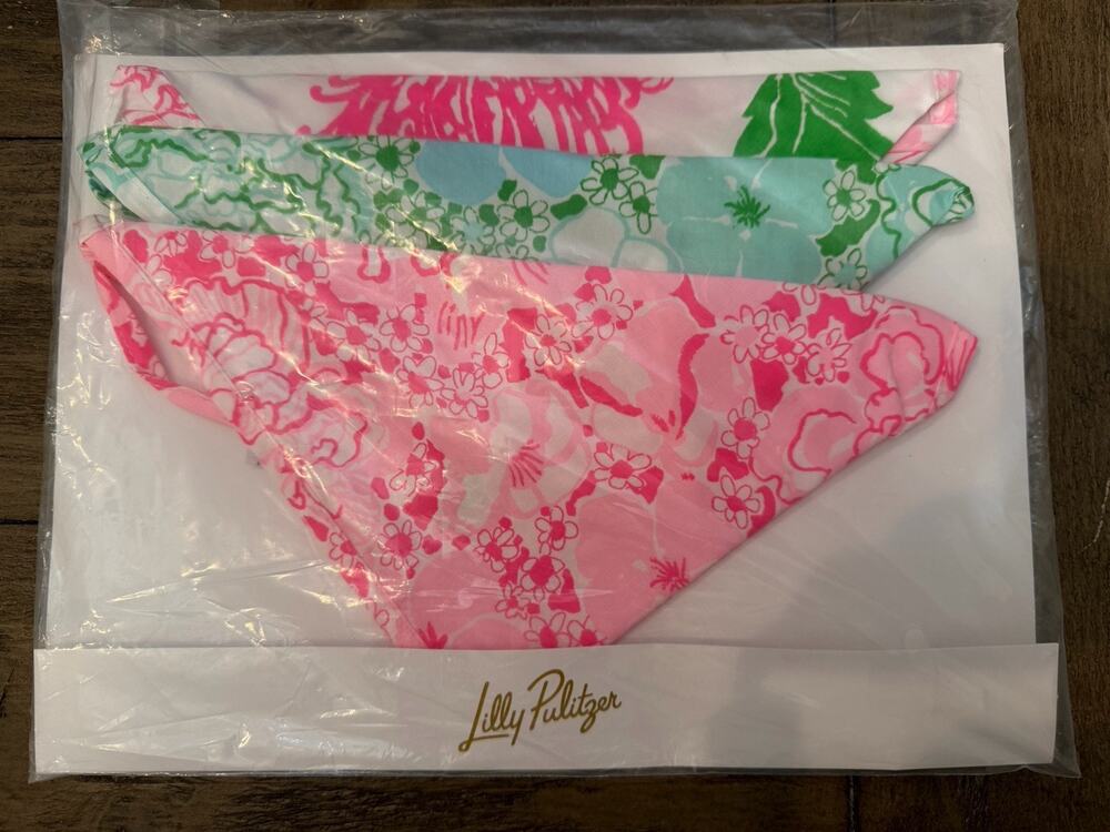 Lilly Pulitzer Head Scarves-set of 3 Burst of Joy Collection BRAND NEW with Tags